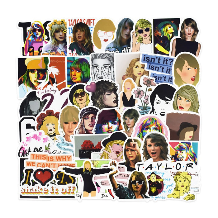 50 PCS Singer Taylor Alison Swift Cartoon Stickers