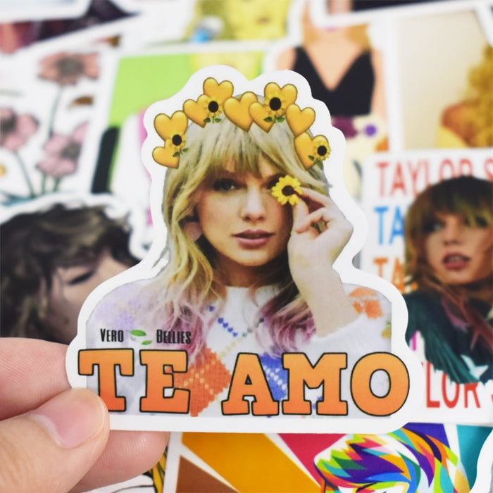 50 PCS Singer Taylor Alison Swift Cartoon Stickers