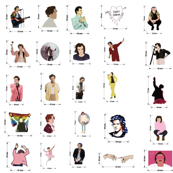 10/50pcs Famous Singer Harry Edward Styles Stickers