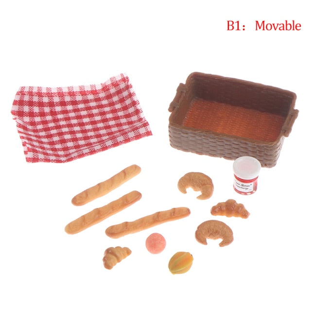 Bread Basket Miniature Dollhouse 1 :6 /1: 12 Simulation Food Model Toys Dollhouse Decoration