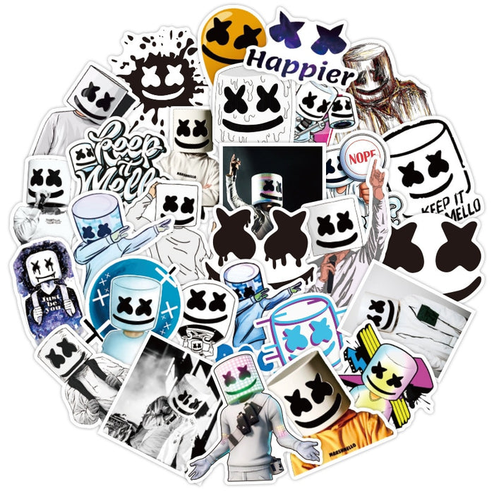 50pcs Marshmello Fans Stickers Doctom Chris Comstock EDM Singer