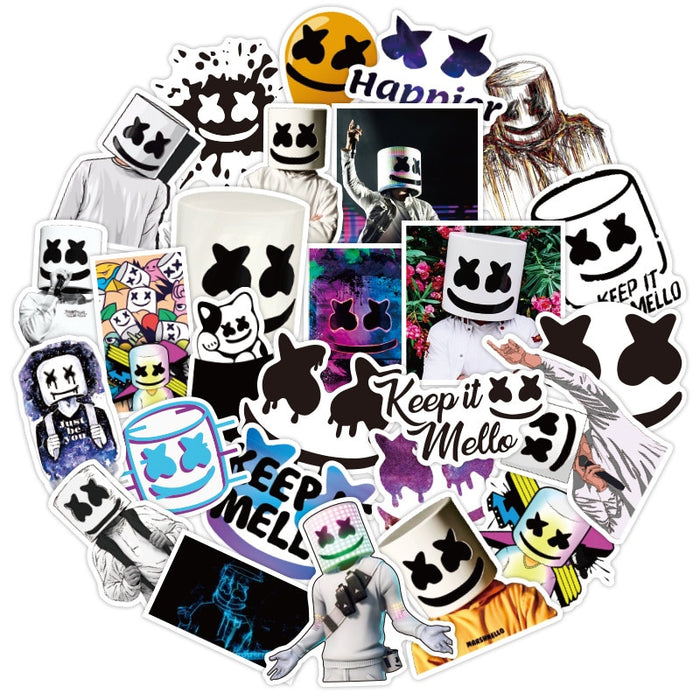 50pcs Marshmello Fans Stickers Doctom Chris Comstock EDM Singer