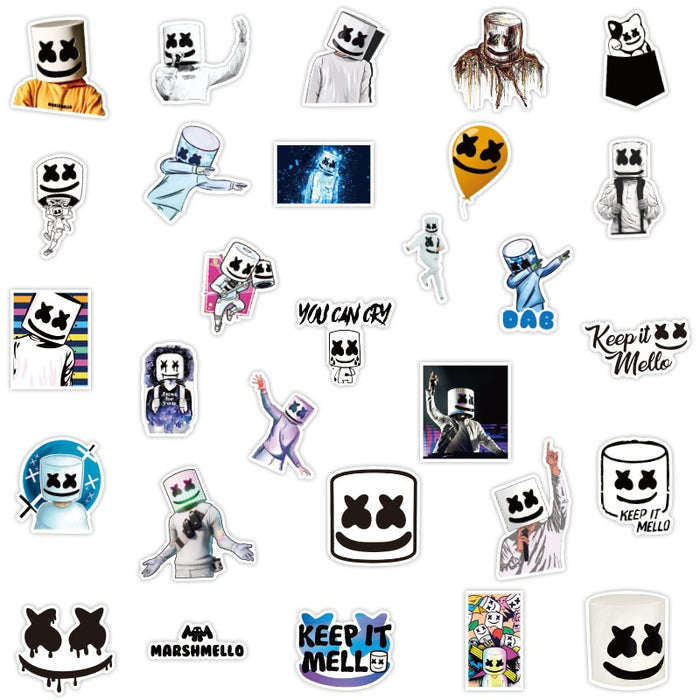 50pcs Marshmello Fans Stickers Doctom Chris Comstock EDM Singer