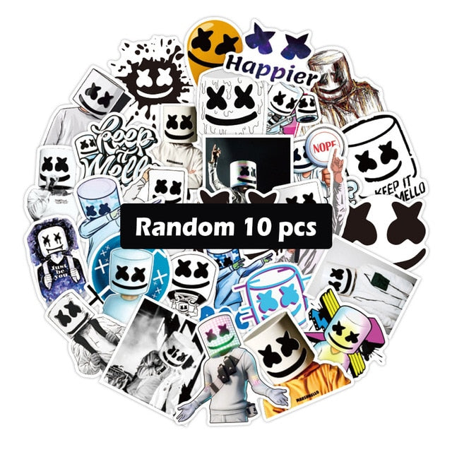 50pcs Marshmello Fans Stickers Doctom Chris Comstock EDM Singer