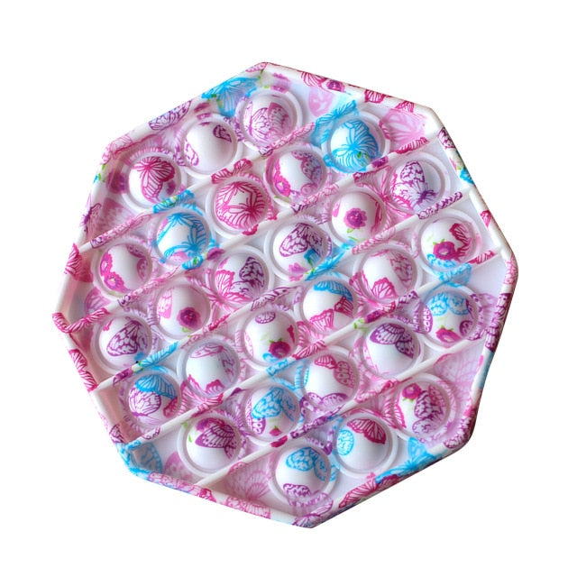 Octagon Printing Fidget Toy Popit Squeeze Bubble Sensory Educational Toys Continue