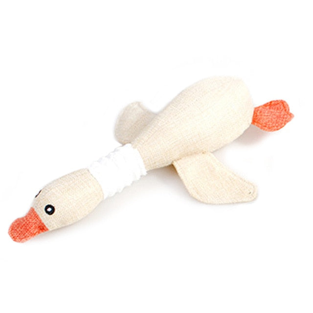 Resistance To Bite Squeaky Sound Pet Toy Cartoon Wild Goose Plush Dog Toys for Cleaning Teeth Puppy Dogs Chew Supplies