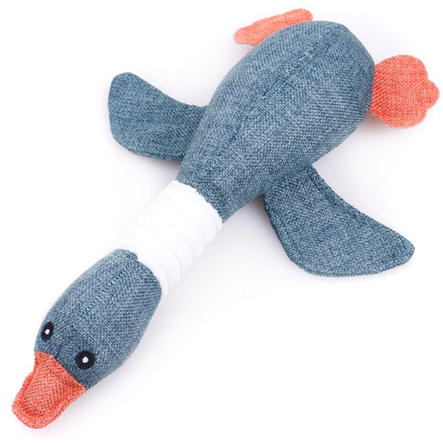 Resistance To Bite Squeaky Sound Pet Toy Cartoon Wild Goose Plush Dog Toys for Cleaning Teeth Puppy Dogs Chew Supplies