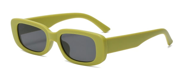 Square Green Sun Glasses Vintage Brand Designer New Small Sunglasses Women Men Trendy Hip Hop Female Eyewear UV400