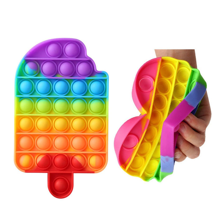 Rainbow Color Silicone Push Bubble Sensory Fidget Toys