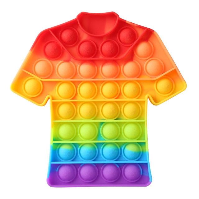 Rainbow Color Silicone Push Bubble Sensory Fidget Toys