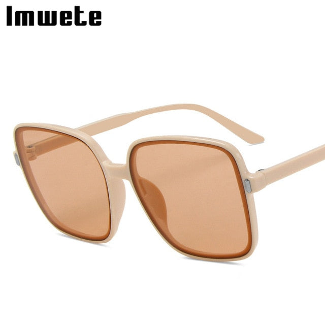 Women Luxury Designer Classic Eyewear Vintage Square Sun Glasses Oversized Sunglasses for Lady UV400 Big Frame