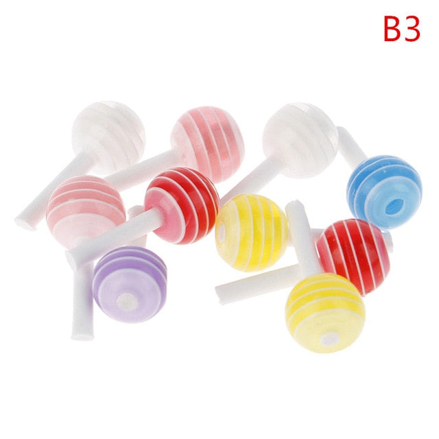 Mini Lollipops With Lollipop Jar Miniature For Doll House 1/12 Food Dessert Sugar Kitchen Furniture Toys Accessories