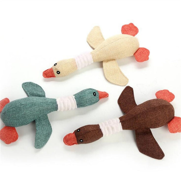 Wild Goose Squeak Toy Squirrel Plush Cartoon Bite Cat Puppy Pet Chew Toy Lovely Cat Dog Toys Animals Linen Cloth