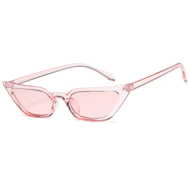 Candy Color Rectangle Decoration Unique Sun Glasses Mini Cat Eye Style Women‘s Sunglasses Internet Celebrity Recommend