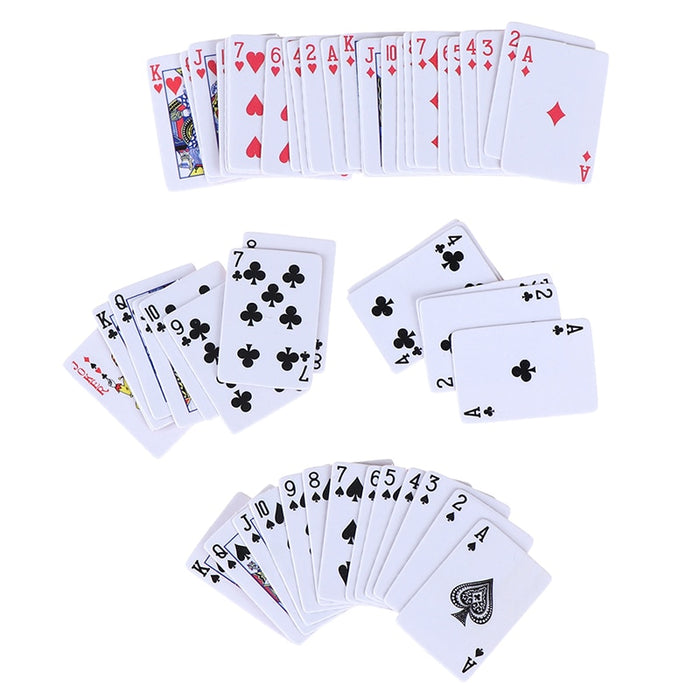 Mini Poker Playing Cute Cards 1 Set 1:12 Miniature Mini Cute Poker Doll House Cute For Doll Accessorie Doll Toys Decoration