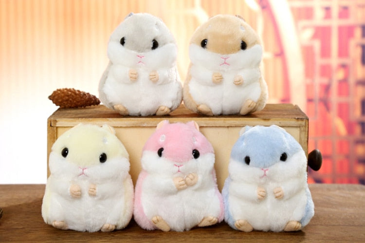 Kawaii Bag Backpack Pendant Keychain Stuffed Animals 10cm Cute Plush Toys Kids Toys for Children Girl Birthday Gift Hamster Doll