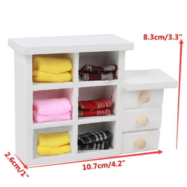 Wooden Cabinet Miniature New Arrival 1:12 Handcrafted Furniture Model Dollhouse White Doll House Decor miniatures Mini Cabinet