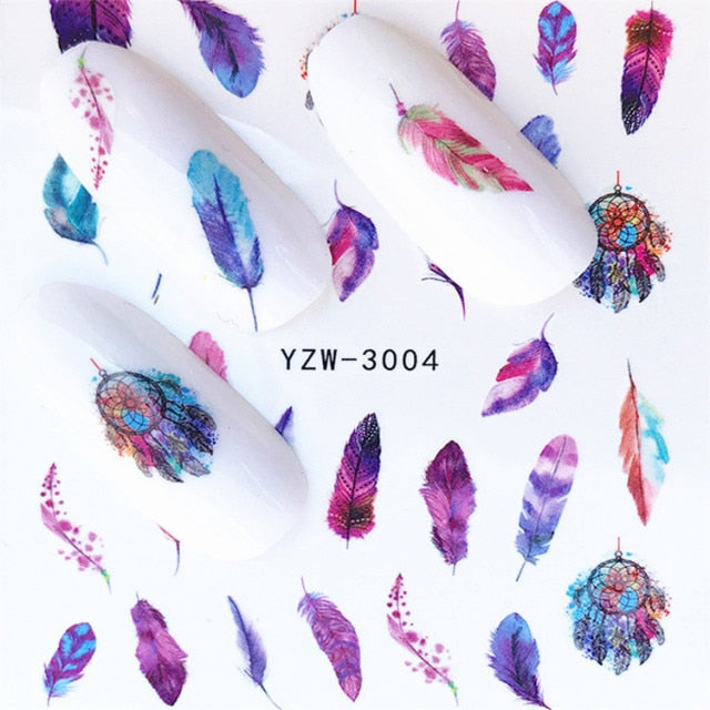 1pcs Kawaii Nail Art Fruit Flowers Feather DIY Design Cane Slices Decoration Acrylic Beauty Polymer Clay Nail Sticker Tool