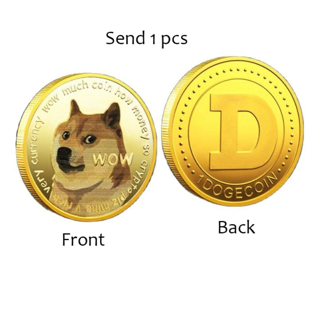 Funny Dogecoin Gold Silver Doge Commemorative Coins Collection Wow Dog Pattern Souvenir Home Decoration Crafts Desktop Ornaments