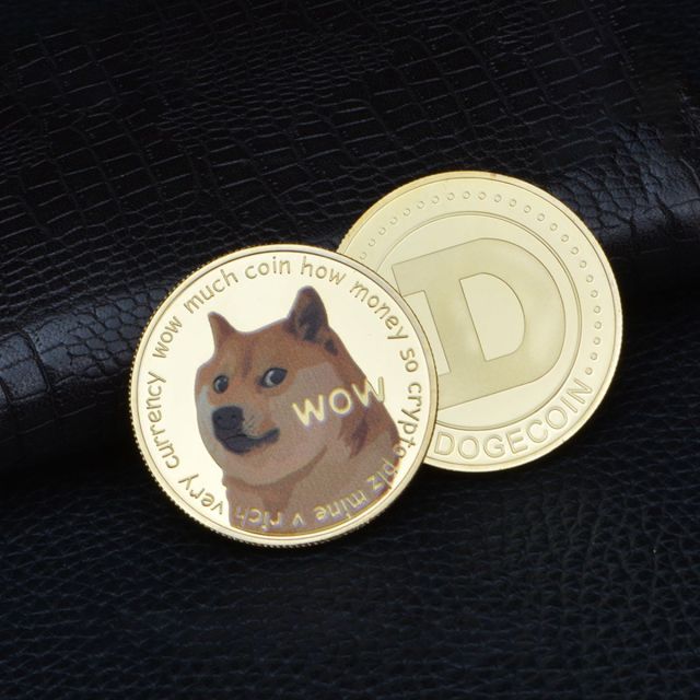 1PC Creative Souvenir Art Collection Gold Plated Physical Bitcoins BTC with Case Gift Physical Metal Antique Dogecoin Silver