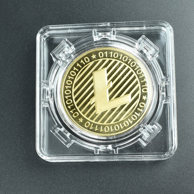 360 Spin bit coin  crypto coin Commemorative coin doge coin  with BTC coin packag Litecoin Eth Ripple XRP Collectors Coin Gift