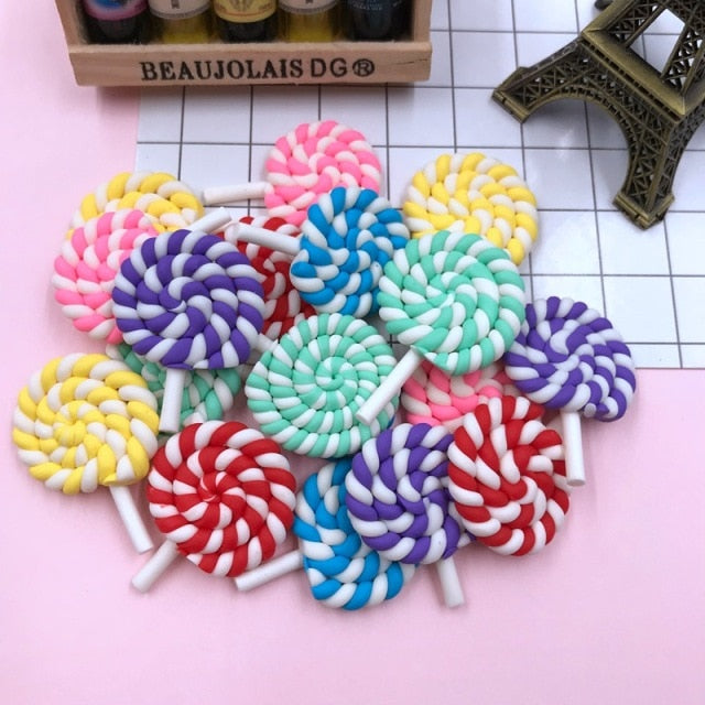5pcsClay Rainbow Lollipop Toy