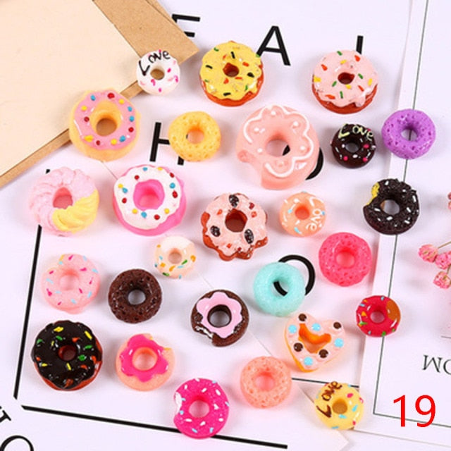 Artificial Fake Cake Miniature 5Pcs Resin Ornament Craft DIY Doll Food Kawaii Cakes Toy Flat Back Play Doll House Accessories