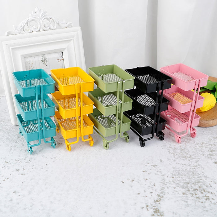 Shelf Bookshelf With Wheels Storage 1:6 Dollhouse Miniature 135*74*98mm Furniture Display Rack Dollhouse Furniture Accessories