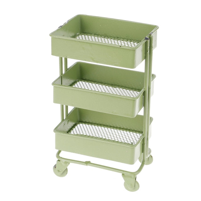 Shelf Bookshelf With Wheels Storage 1:6 Dollhouse Miniature 135*74*98mm Furniture Display Rack Dollhouse Furniture Accessories