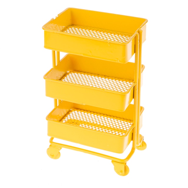 Shelf Bookshelf With Wheels Storage 1:6 Dollhouse Miniature 135*74*98mm Furniture Display Rack Dollhouse Furniture Accessories