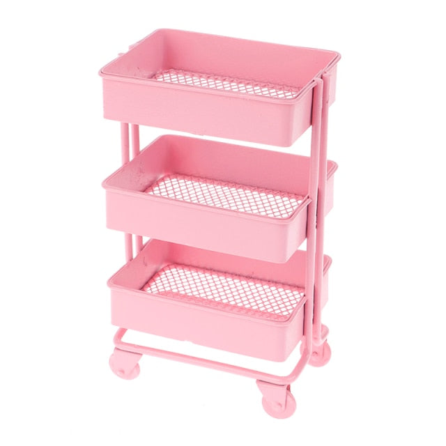 Shelf Bookshelf With Wheels Storage 1:6 Dollhouse Miniature 135*74*98mm Furniture Display Rack Dollhouse Furniture Accessories