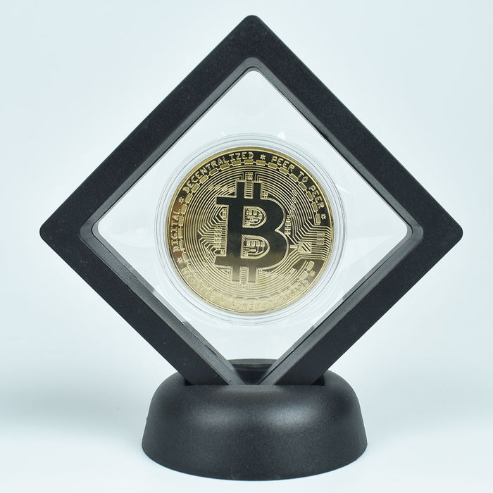Hot sale Bitcoin Coin With Showing Case Gold Silver crypto Eth Bit coin Litecoin Dash Cardano IOTA FIL for Collection