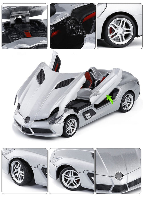 1:24 SLR Stirling Moss Open Car Alloy Car Model  Pull Back High Simulation Kids Gift Diecasts Toy Vehicles Metal Collection