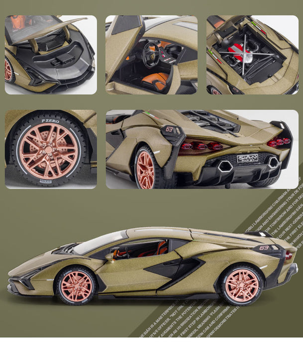 2021 NEW 1:24 Lamborghini Sian FKP37 sports car simulation alloy car model crafts decoration collection toy tools gift