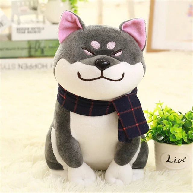 Stuffed Animal Toys Scarf Shiba Inu Dog Plush Toy 25cm Japanese Doll Doge Dog Children Gift