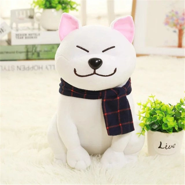 Stuffed Animal Toys Scarf Shiba Inu Dog Plush Toy 25cm Japanese Doll Doge Dog Children Gift