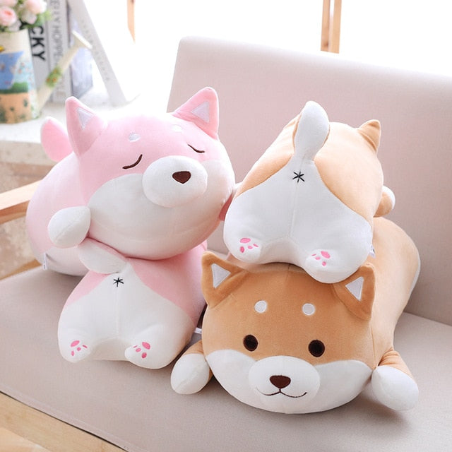 Kawaii Animal Cartoon Pillow Lovely Gift 36/55 Cute Fat Shiba Inu Dog Plush Toy Stuffed Soft for Kids Baby Children Good Quality